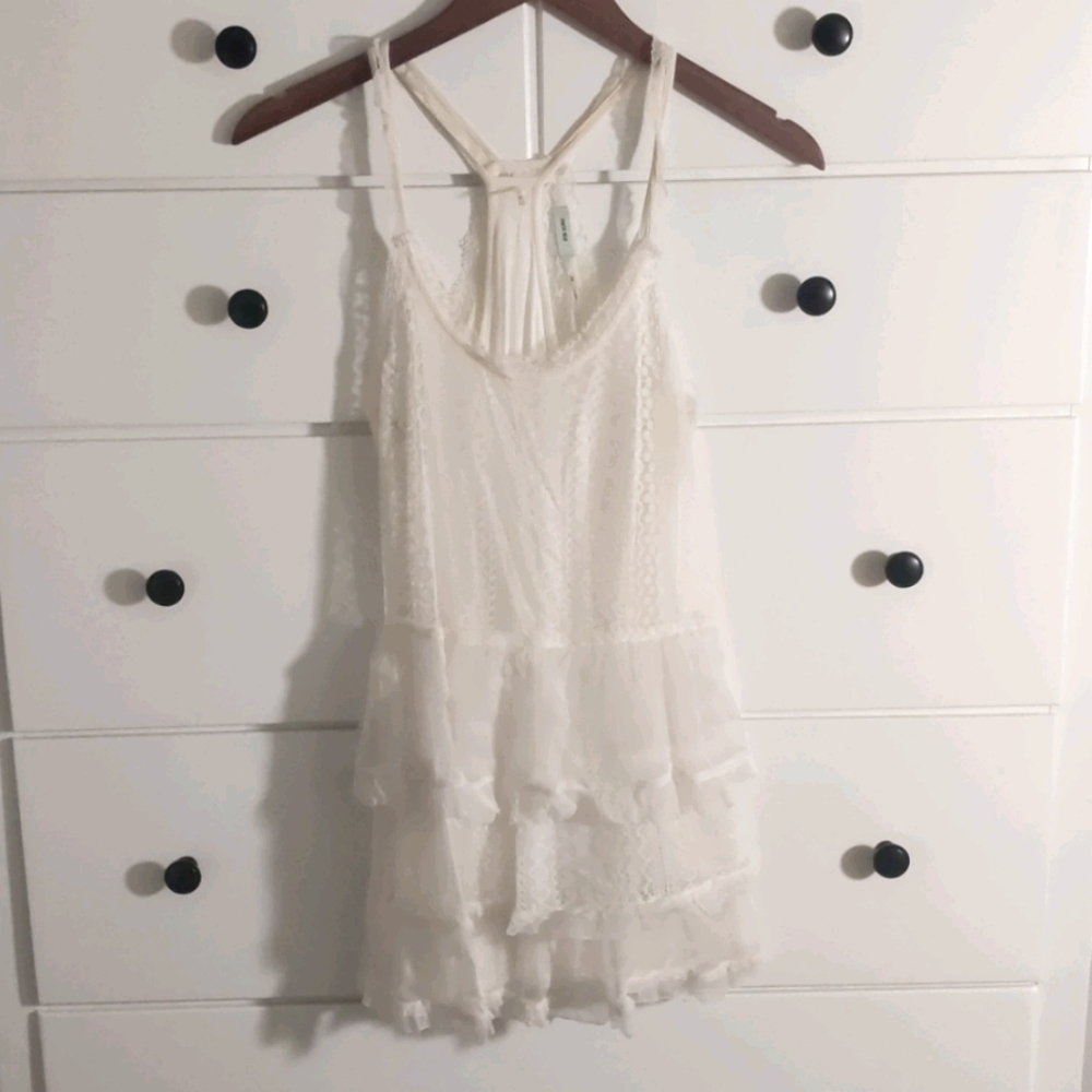Cream Lace Long Blouse/Dress